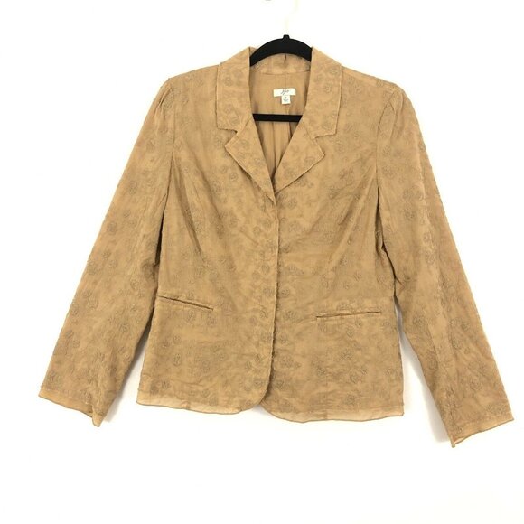 J. Jill Tan Floral Embroidered Jacket - Picture 1 of 5
